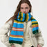 Model wearing a wool fuzzy scarf Fuzzy Nature Inspired Scarf, ideal for daily wear and travel.