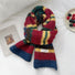 Folded view of Fuzzy Nature Inspired Scarf in burgundy, great for office layering and commuting.
