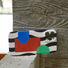 Silicone iPhone case with abstract geometric semicircles and stripes. Modern artistic design.