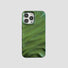 Green satin pleated iPhone 15 Pro Max case. Wavy texture design with a luxury silk-like finish.