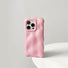 Pink aesthetic wavy phone cover made of soft-touch 3D silicone for a minimalist look.