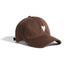 Side view of the brown heart embroidery cap showing the casual style.
