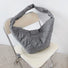 Front view of Large Quilted Slouchy Bag in gray, ideal for errands and gifting.