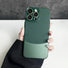 Model holding green Metal Leather Splicing Case. Vibrant metallic texture integrated with premium faux leather.