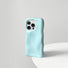 Light mint blue 3D wavy silicone case with a soft gummy feel, perfect for a fresh aesthetic.