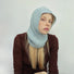 Model wearing blue Morandi Toned Knit Balaclava Hat, showcasing a sophisticated color palette for daily wear.