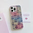 Acrylic case with soothing pastel gradient and quilted texture. Protective clear edges for iPhone.