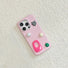 Front view of Pink Candy Leather Case. High-gloss pink finish on soft faux-leather with protective frame.