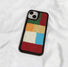 Front view of Pixel Patch Plush Case. Retro-gaming tactile aesthetic with a cozy cushioned feel.