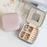 Close-up of Portable Velvet Jewelry Case storage organizer in pink, ideal for tidy shelves and daily use.