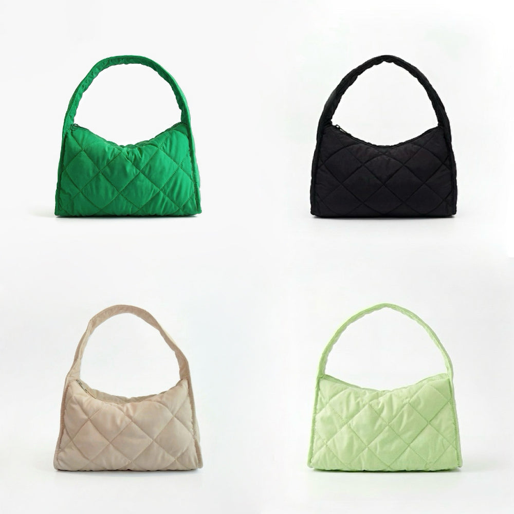 bershka embroidered mini backpack Puffy Argyle Quilted Hobo Bag