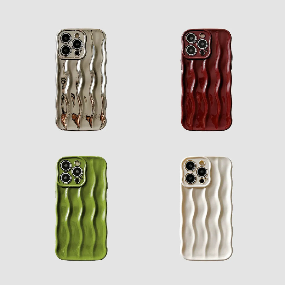 Raised Wave Phone Case, Silver / iphone14 Raised Wave Phone Case, Silver / iphone14