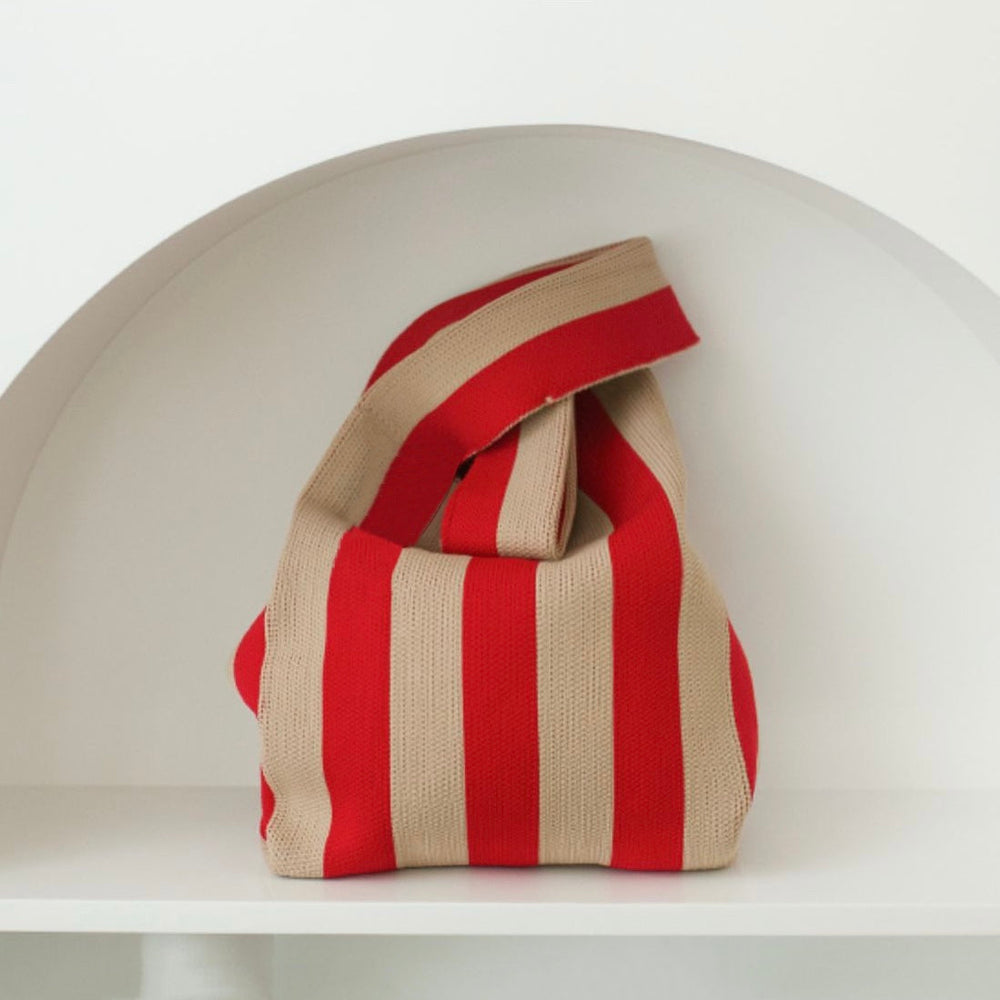 Stripe Woven Tote Bag | DEHOME display picture 1