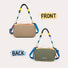 Dual view showing front khaki side and reversed olive green back side of the nylon utility bag.