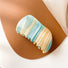Front view of Shell hair claw hair in blue line, easy for workdays and special occasions.