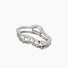 Front view of Silver metal hair claw with a wavy, cloud-like design.