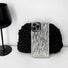 Silver water ripple design silicone case with a protective metallic camera bezel.