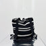 Folded view of black and white Simple Striped Knitted Bag, ideal for errands and gifting.