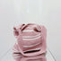 Folded view of pink and white Simple Striped Knitted Bag, great for everyday carry and travel.