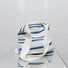 Folded view of blue Simple Striped Knitted Bag, easy for commuting and weekends.