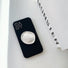 Front view of  black Solid Color Case. Polished minimalist design featuring a versatile built-in kickstand.