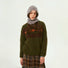 Model wearing Speckled Yarn Knit Balaclava Hat in grey. Tactile speckled texture for premium winter style.