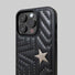 Front view of Star Studded Leather Case. Shimmering metallic stars on a premium faux-leather backdrop.