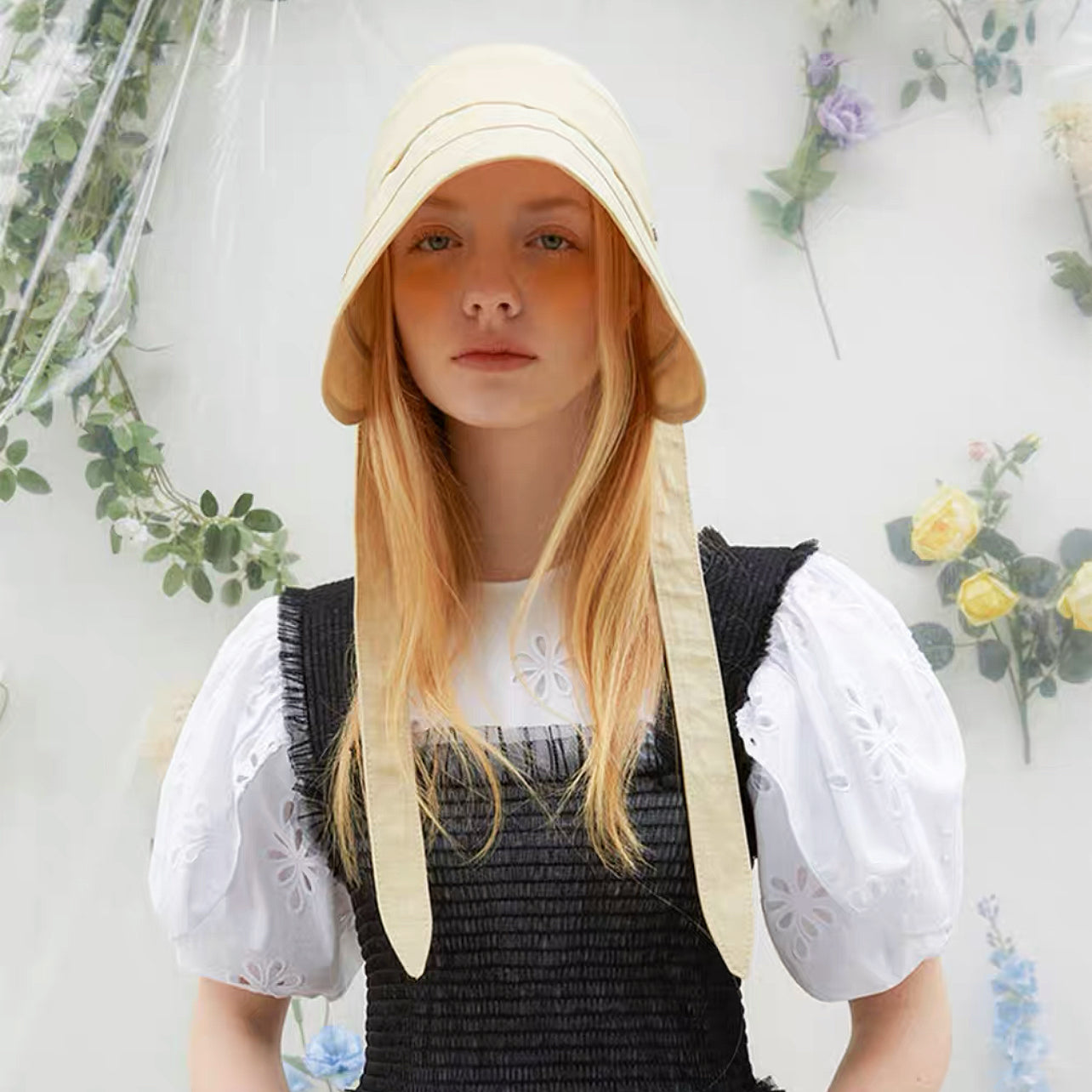 Sun Shield Ribbon Bucket Hat | DEHOME