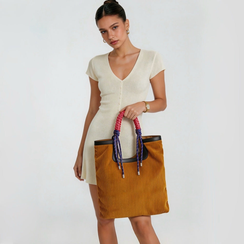 Sunset Reversible Corduroy Tweed Tote | DEEBAG