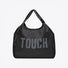 Flat lay of Touch Nylon Weekend Bag in black, great for everyday carry and travel.