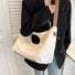 Borsa tote in tela di design con cinturino e fondo in PU