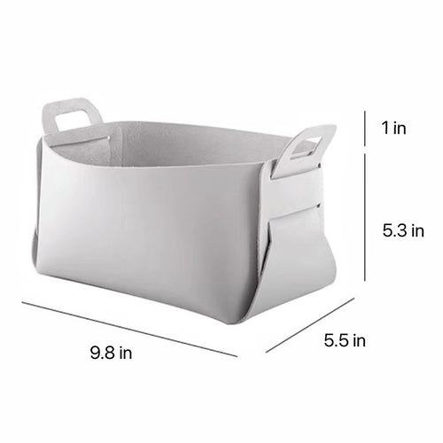 Foldable PU Leather Storage Basket