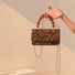 Retro Box Handbag With Beaded And Chain Strap