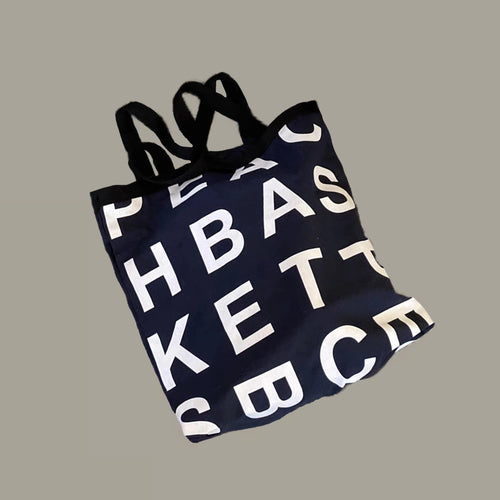 Bolso de lona con asas dobles con estampado de letras