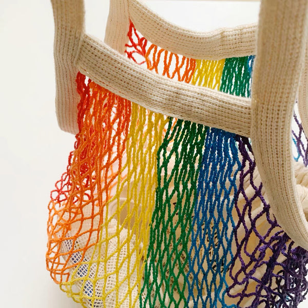Bunte Fischernetz-Einkaufstasche Rainbow
