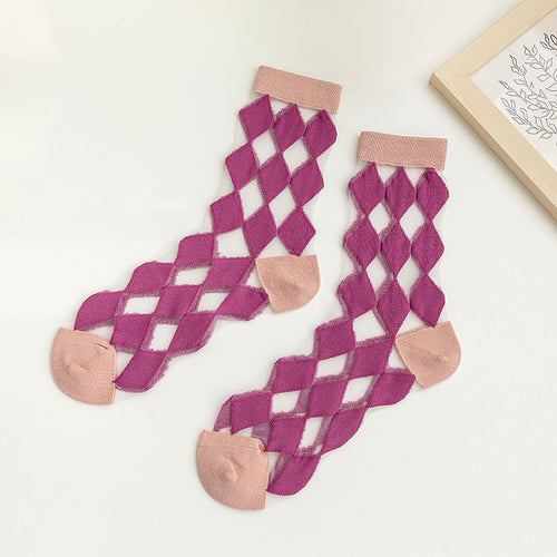 crystal checkered socks