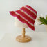Colored stripe foldable straw hat