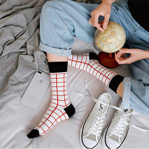 Thick Retro Stripe/Checker Socks
