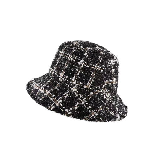 Tweed Black Bucket Hat