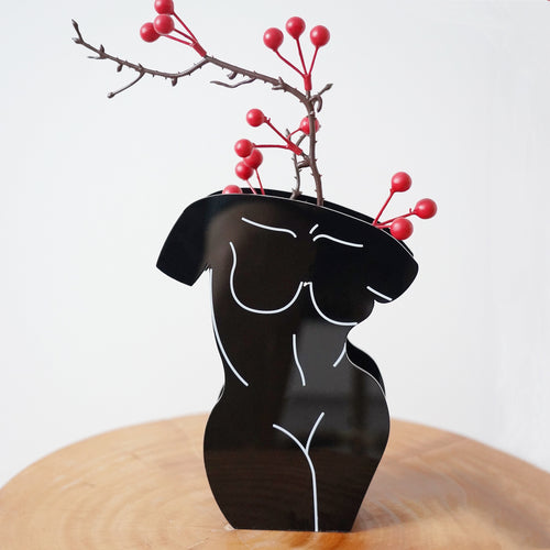 Modern Black Body Vase