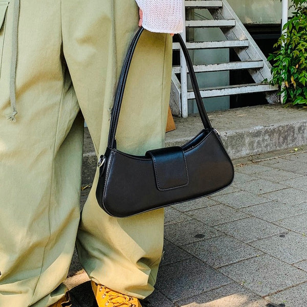 Baguette Shoulder Bag With Flap