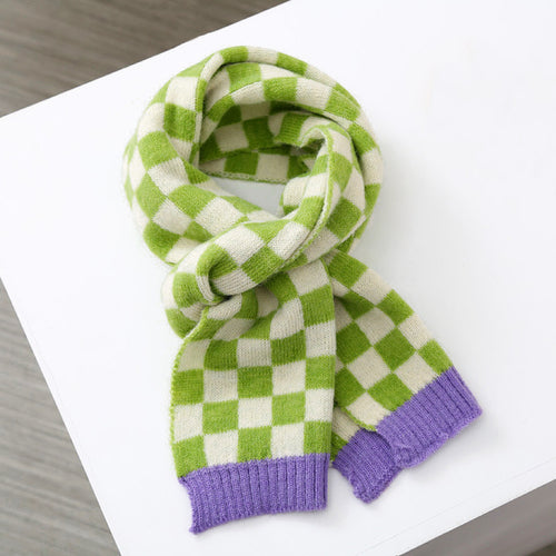 checkerboard colored scarf