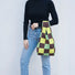 Checkered Contrast Color Tote Bag
