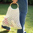 Crochet Handbag With Wooden Ring