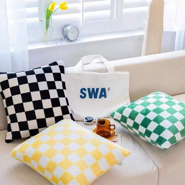 checkerboard pillow cover