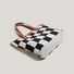 Borsa tote grande in tela a scacchi