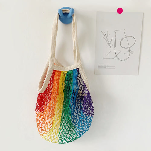 Borsa shopper in rete arcobaleno