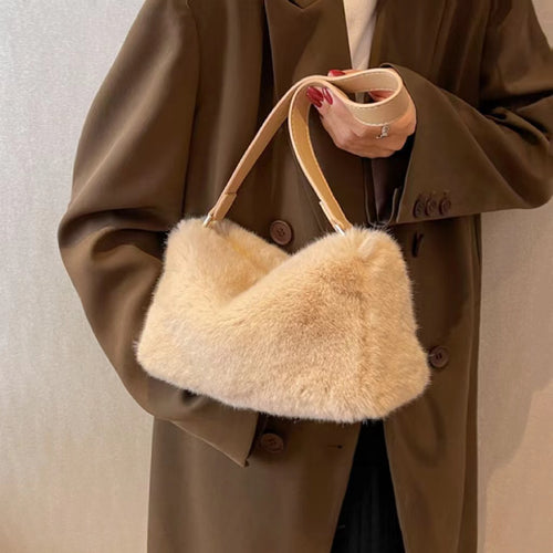 Bolso mini baguette de piel de borrego