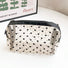 Front view of the rectangle  organza makeup bag; spacious sheer storage for skincare and travel essentials.