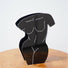 Close-up of Modern Black Body Vase on table, ideal for home decor.